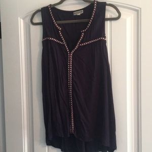 Navy sleeveless blouse